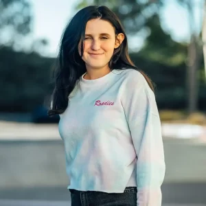 Cropped crew neck sweatshirt