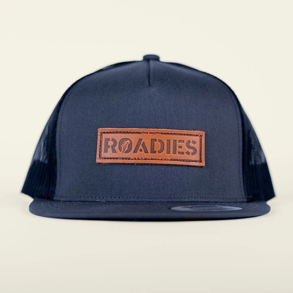Leather-Trucker-Charcoal Blue cap