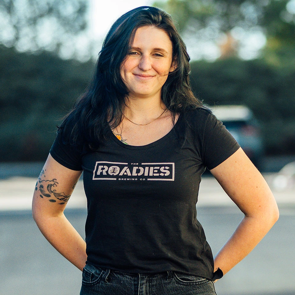 Person wearing black t-shirt